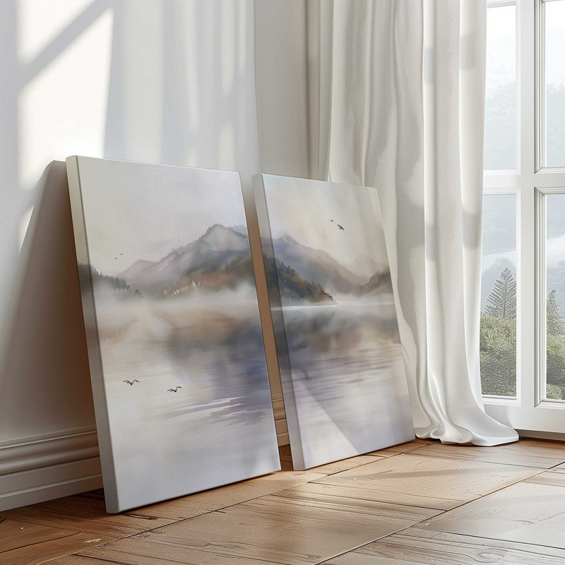 36 po x 24 po, ensemble de 2 impressions sur toile dans un cadre en chrome poli, Toile tendue, H 36 po x l 24 po x P 1,25 po
