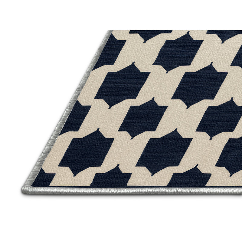 Machine Washable Trellis Beige Area Rug, Rectangle 5' x 7'