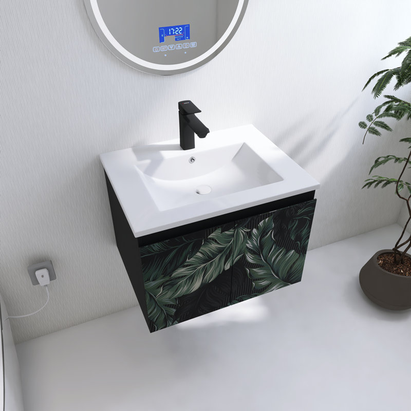  Meuble-lavabo mural 24 po avec lavabo en céramique Exmore