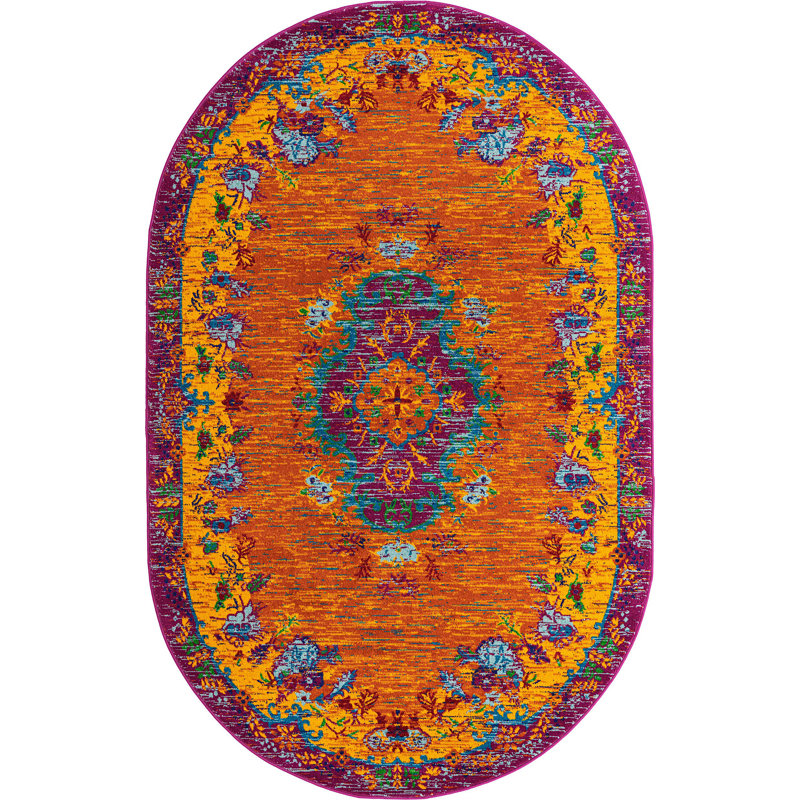 Niceto Indoor Rug, Oval 5'3" x 8'