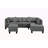 104.5" Upholstered Sofa,Chaise & Ottoman