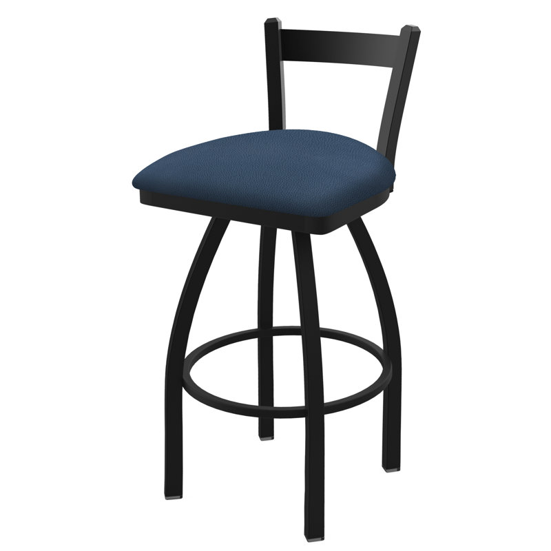 821 Catalina Low Back Swivel Bar Stool, Rein Bay, Black Wrinkle, Bar Stool (30" Seat Height)