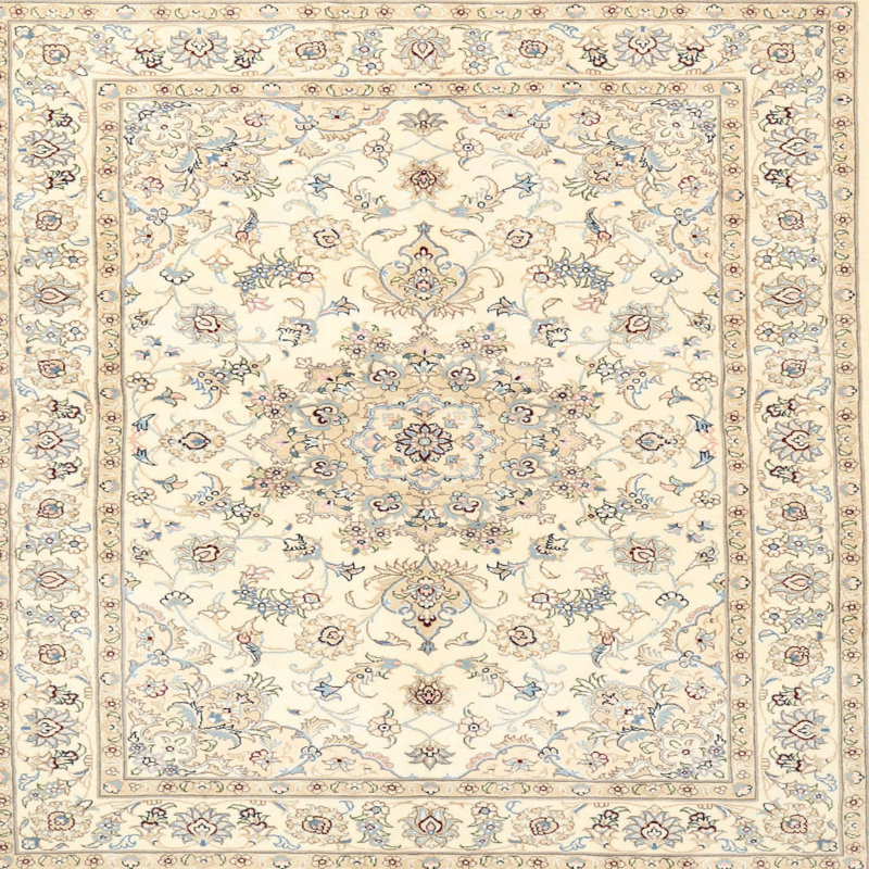 Tapis gris/beige traditionnel Elinna, Carré 5 pi