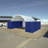 Large Shipping Container Canopy Shelter With Closed Back Panel, 11oz PE-105702811