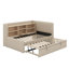 Twin Size Upholstered Daybed With Trundle, Storage Shelves, USB & Outlet-1201102105