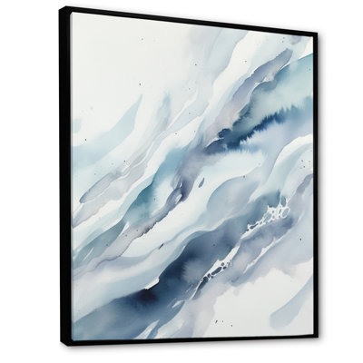«Blue Whirlwind II - Abstract Shapes», reproduction sur toile encadrée