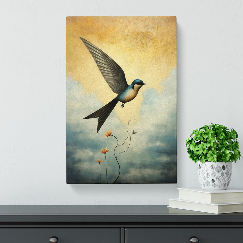 Swallow Surrealism - Wrapped Canvas, 60cm H x 40cm W x 3cm D