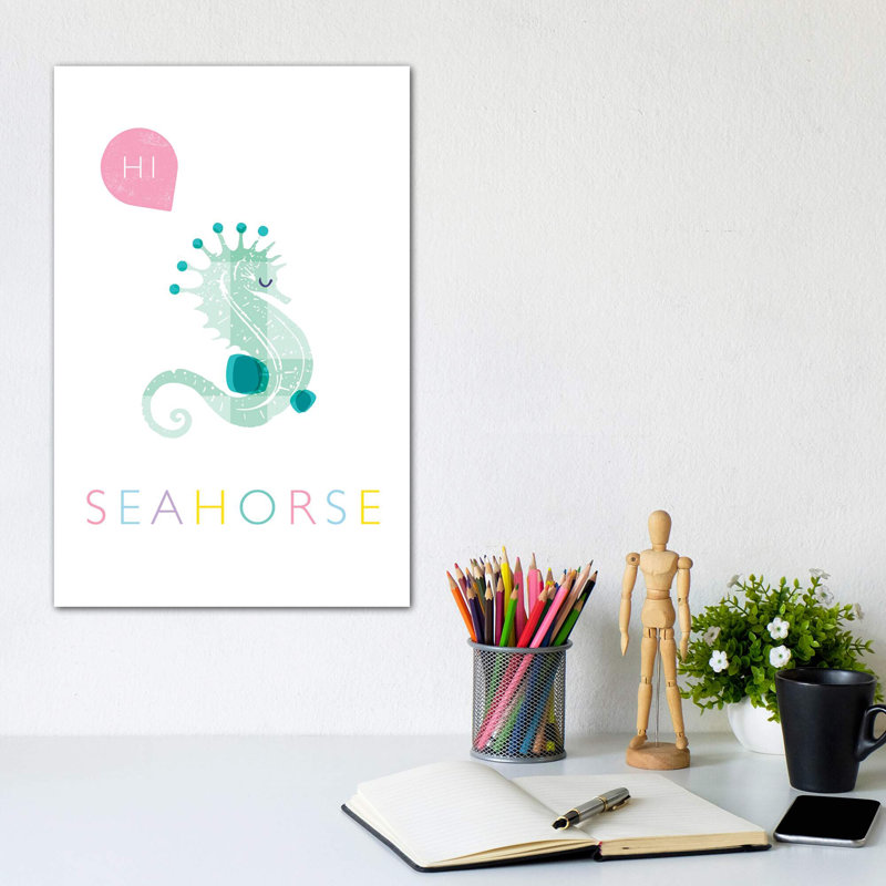 Hippocampe - impression, Toile tendue, Pas de tapis, H 12 po x l 8 po x P 0,75 po