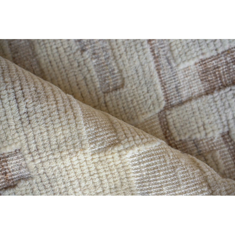 Calexico Wool Abstract Area Rug in Beige/Ivory, Rectangle 10' x 14'