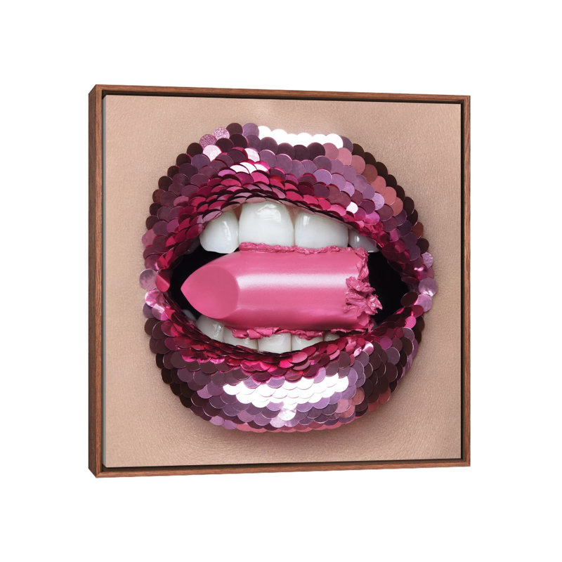 «Empty Calories» par Vlada Haggerty - impression d'art graphique, Cadre flottant brun, H 18 po x l 18 po x 1,5 po