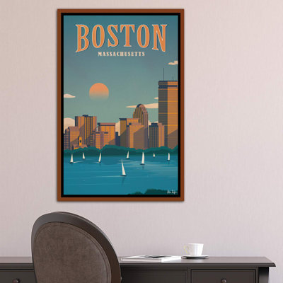 «Boston» par IdeaStorm Studios - reproduction d'art graphique à cadre flottant
