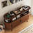Ato 55.1"w Mid-century Modern Record Player Stand With Charging Station, Fluted Panel Record Storage Cabinet With Open Shelves & Hidden Storage-952775068