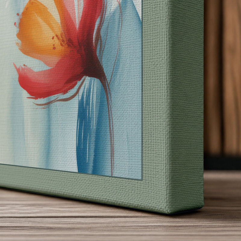 Translucent Florals Botanical - Wrapped Canvas, 18x12 - 45.7 x 30.5 cm, Sage Border
