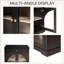 Buffet moderne en MDF de 81 cm (32 po) avec 2 tiroirs et 2 portes vitrées cintrées, fini bois noir-278126699