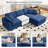 Comfy Boneless L Shaped Sectional Modular Cloud Sofa with Ottoman, Oversized Compression Deep Seat Couch, 3 Seater Living Room Set-910451958