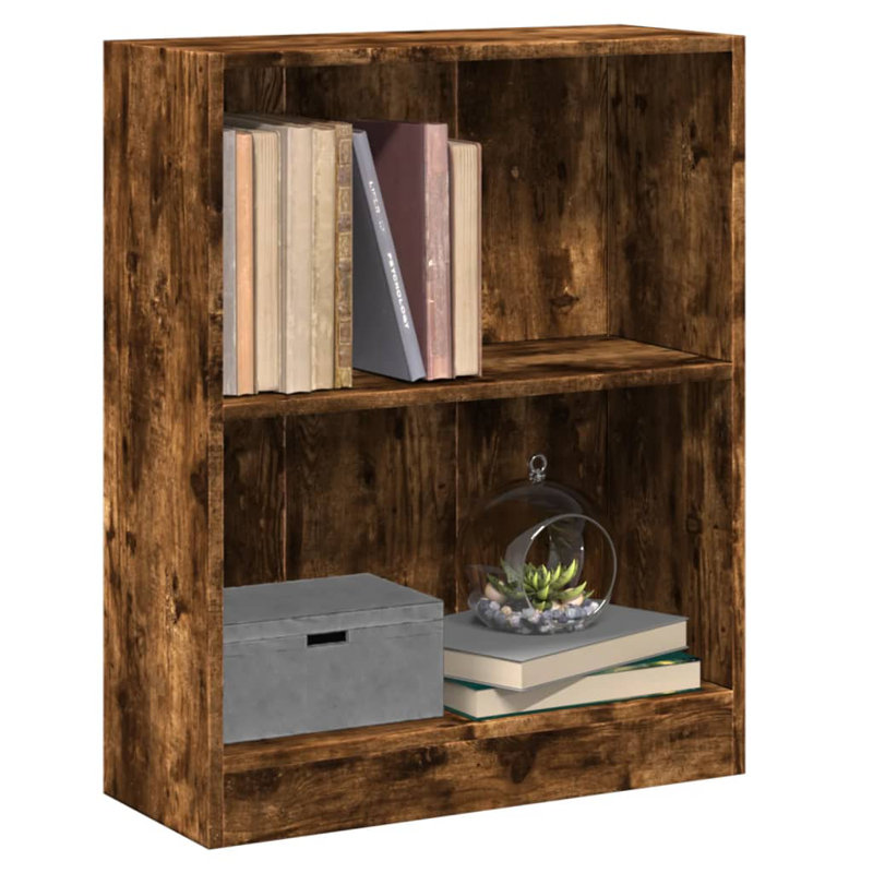 athema Standard Bookcase, (2 Shelves) 76cmH x 60cmW x 24cmD, Smoked Oak