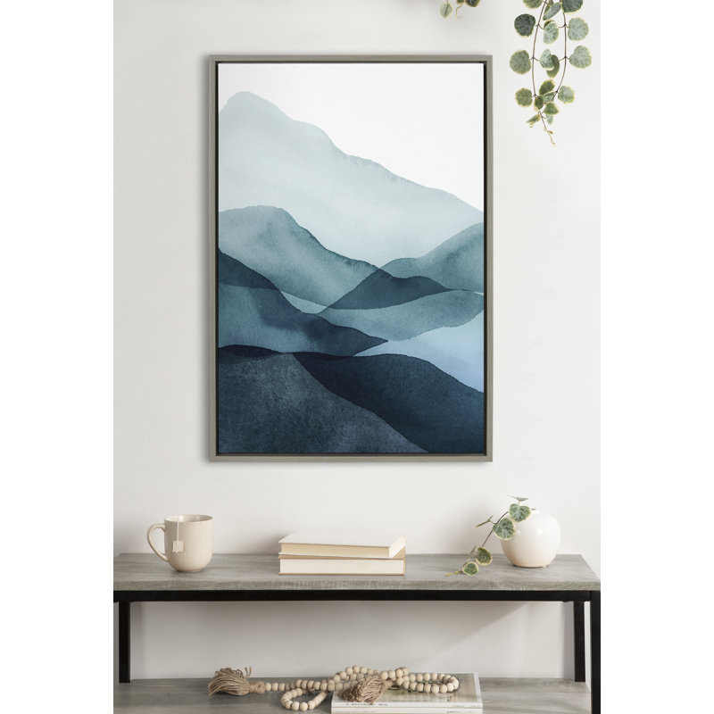 "Blue Mountain Range" par Amy Lighthall, reproduction d'art sur toile encadrée