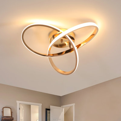 Modern 40cm Gold Clover LED Aluminium Flush Ceiling Light