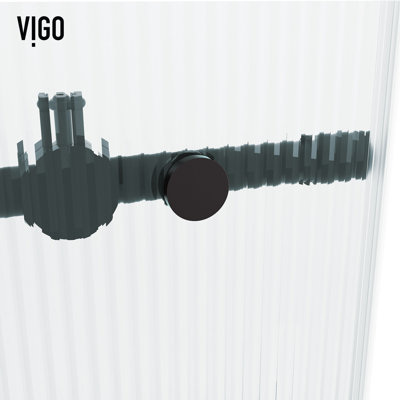 Elan 56-60" W x 74" H Sliding Frameless Shower Door with 3/8" Fluted Glass