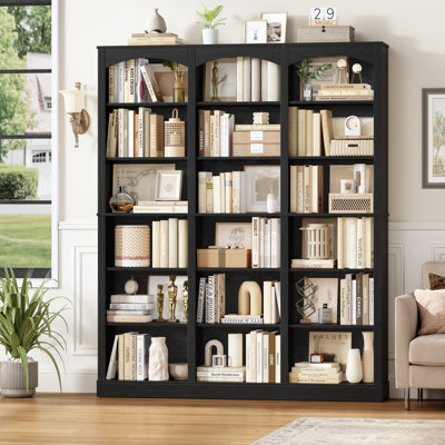 Huckins Standard Bookcase with Adjustable Shelves, 71.2" H x 63.4" W Modern Wood Storage Shelf