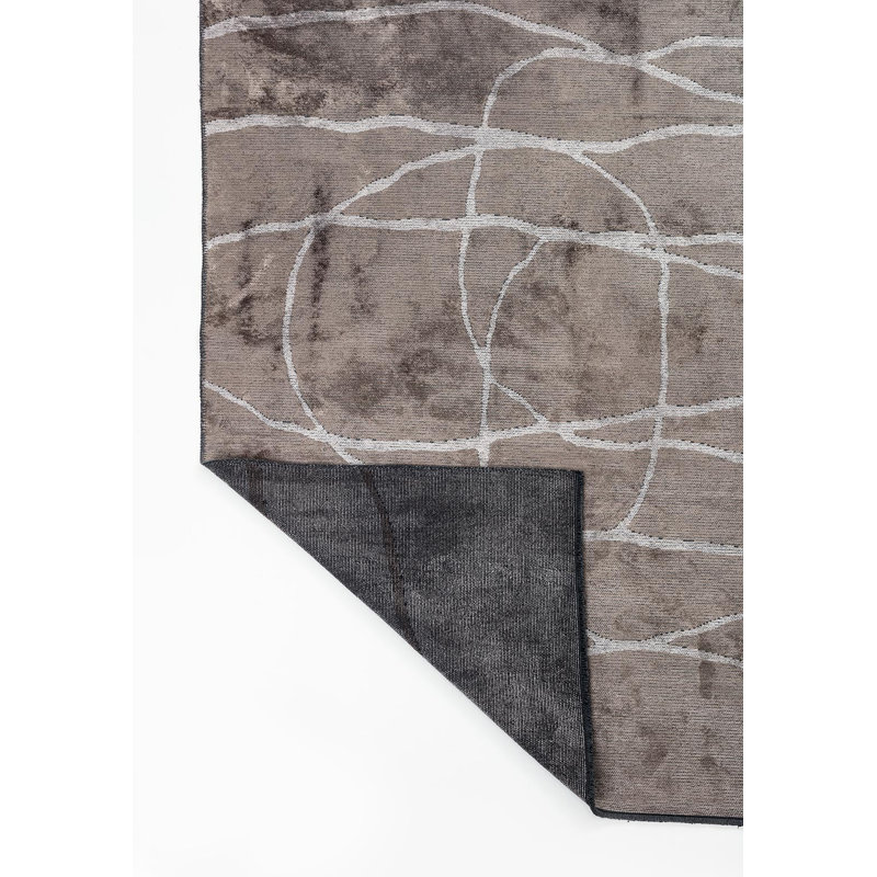 Modern Abstract Squiggly Circle, Rectangle 9'10" x 14'