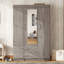 3-Door Mirror Wardrobe with shelves-1040092495