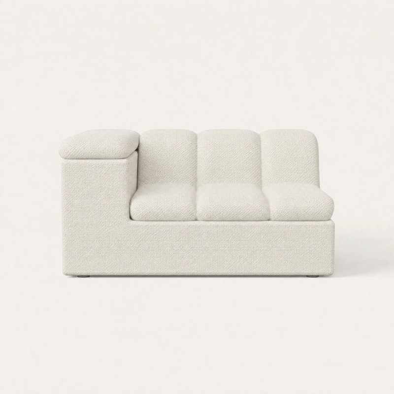 Devi Modular Sectional Right Arm Component, Stone Beige
