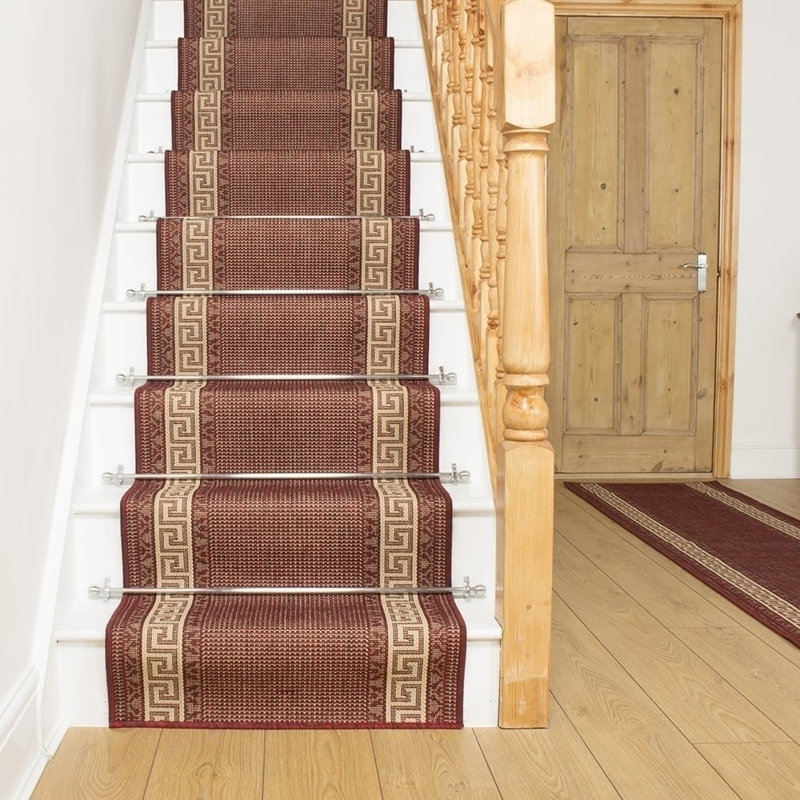 Stair Runner Malani Geometric Flatweave Area Rug, Runner 80 x 510cm