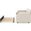 Lit de jour rembourré avec lit gigogne, beige pour lit simple