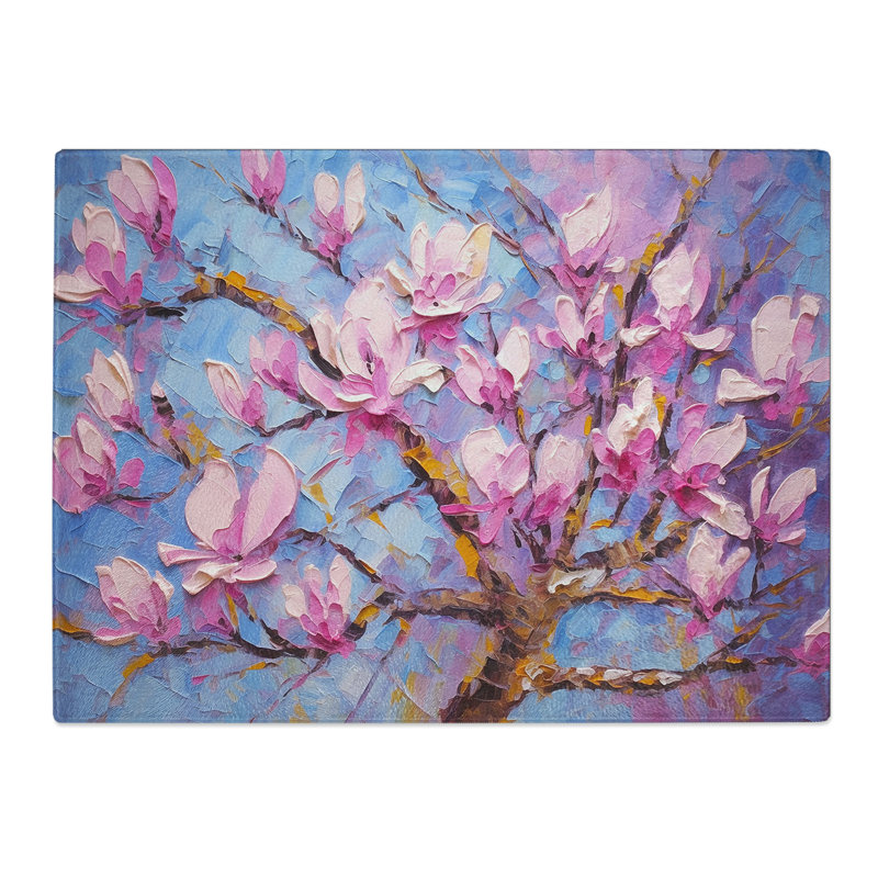 Magnolia Flower Palette Knife No.3  Glass Chopping Board