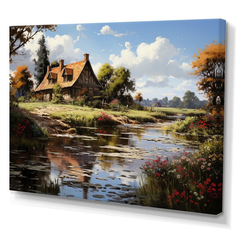 Danemark, campagne, idylle sur toile, H 12 po x l 20 po x P 1 po, Toile tendue