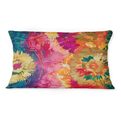 Coussin lombaire Boho II vert et jaune