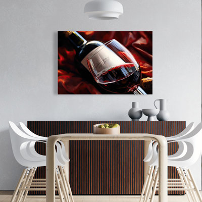 Au-dessus de la bouteille - Toile de cuisine contemporaine pour la décoration intérieure