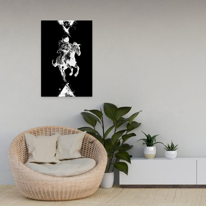 Astronaute, cheval, cavalier, art contemporain contemporain, cheval