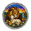 PAS TOTAL - Vitrail LOOK LION & LAMB PIERRE GRIS