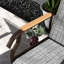 Banc oscillant gris avec sièges respirants et table stable en maille antirouille