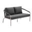 Causeuse d'extérieur avec coussins Catlin - Mobilier de patio avec cadre en aluminium et détails en corde