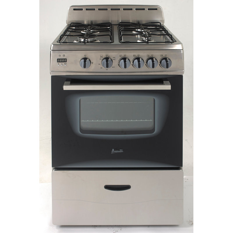 Avanti 24" Compact Gas Range Oven, Stainless Steel