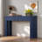 Modern Console Table With Oval Top, 2 Drawers And Fluted Design-2054249500