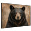Très grand reproduction d'art sur toile - Portrait d'ours noir brun - Décoration de salon rustique - «Assemblage requis du cadre (cadre non fini)»-130841841