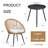 2 - Person Outdoor Seating Group with Rattan Swivel Chairs and Round Coffee Table
