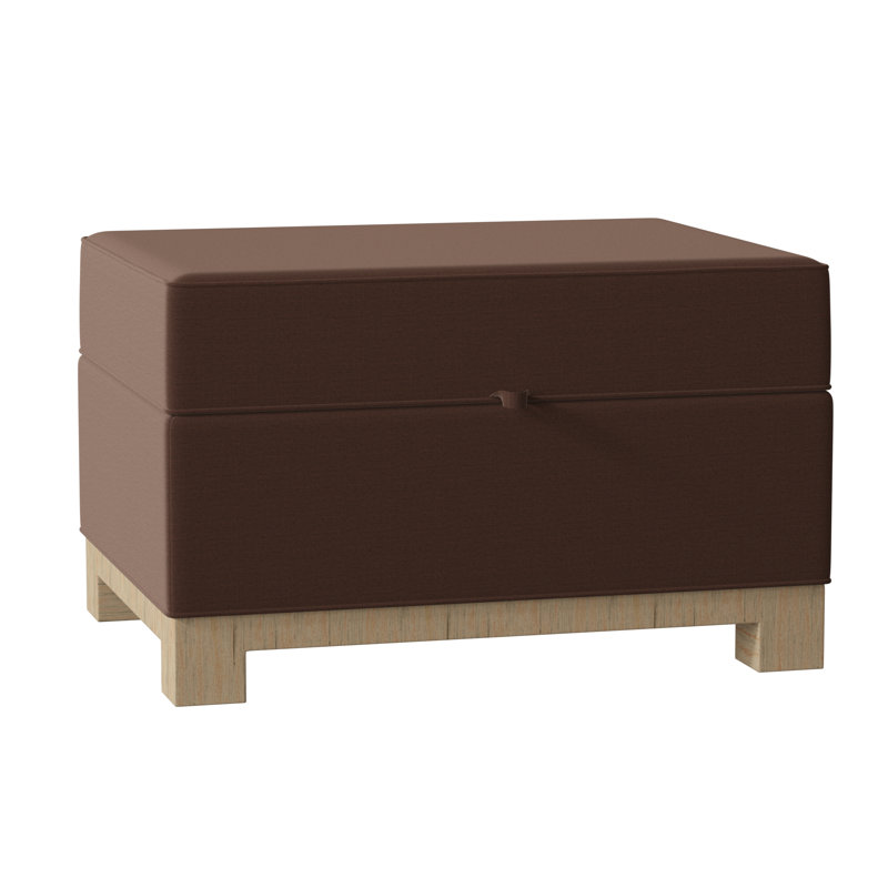 Repose-pieds rectangulaire avec rangement Brandes, Naturel, Chocolat Lena