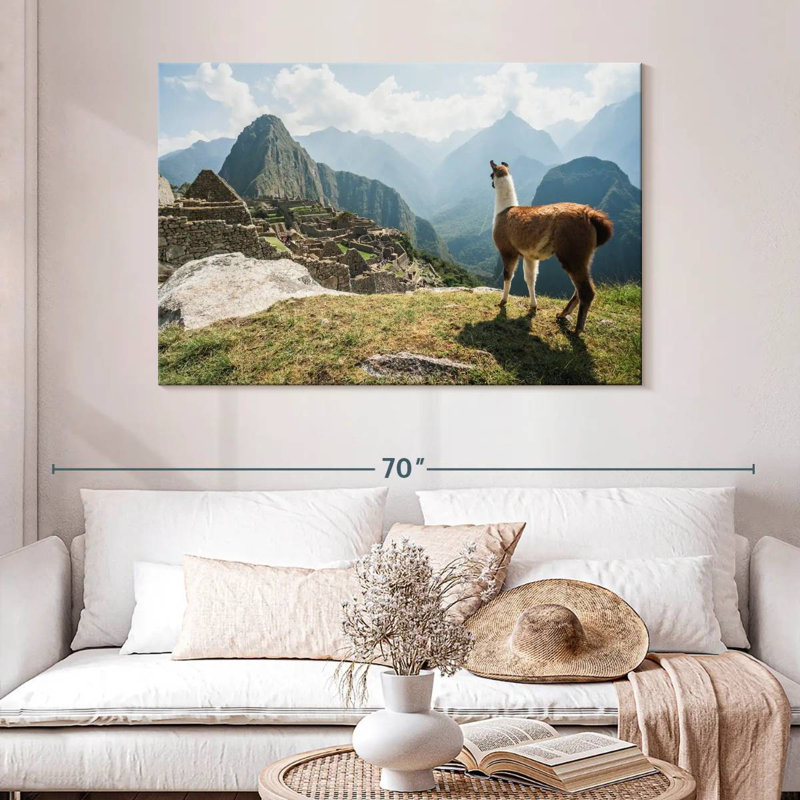 Rama lama et Machu Picchu, H 32 po x l 48 po