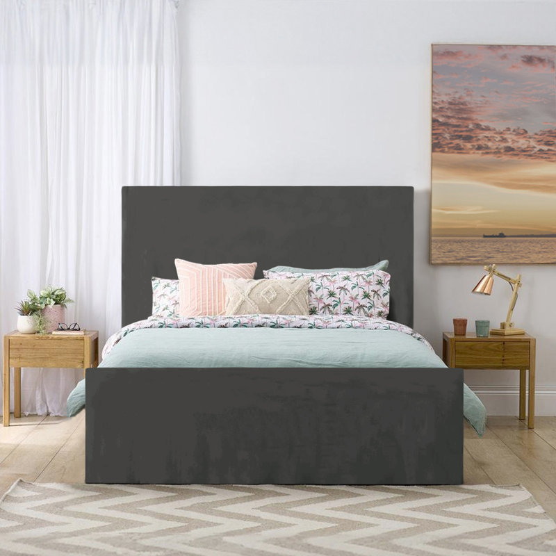 Amed Upholstered Ottoman Storage Bed, Asphalt, Small Double (4')