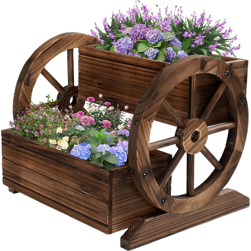 Planter Boxes Outdoor, Flower Planters Outdoor With Wheels, Decorative Garden Planter For Vegetable, Flower, Herb, Outdoor Planters For Patio
