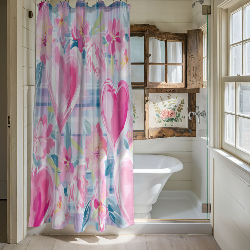 Plaid Love Designs - Rideau de douche standard 1 pièce, H 74 po x l 71 po