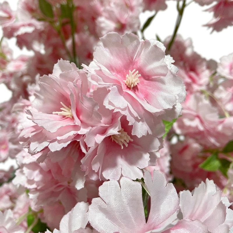 Cerisier artificiel en fleurs de 1,5 m de haut, fleurs en soie rose avec pot blanc, faux arbre printanier pour la décoration du salon, de l'entrée ou du bureau.