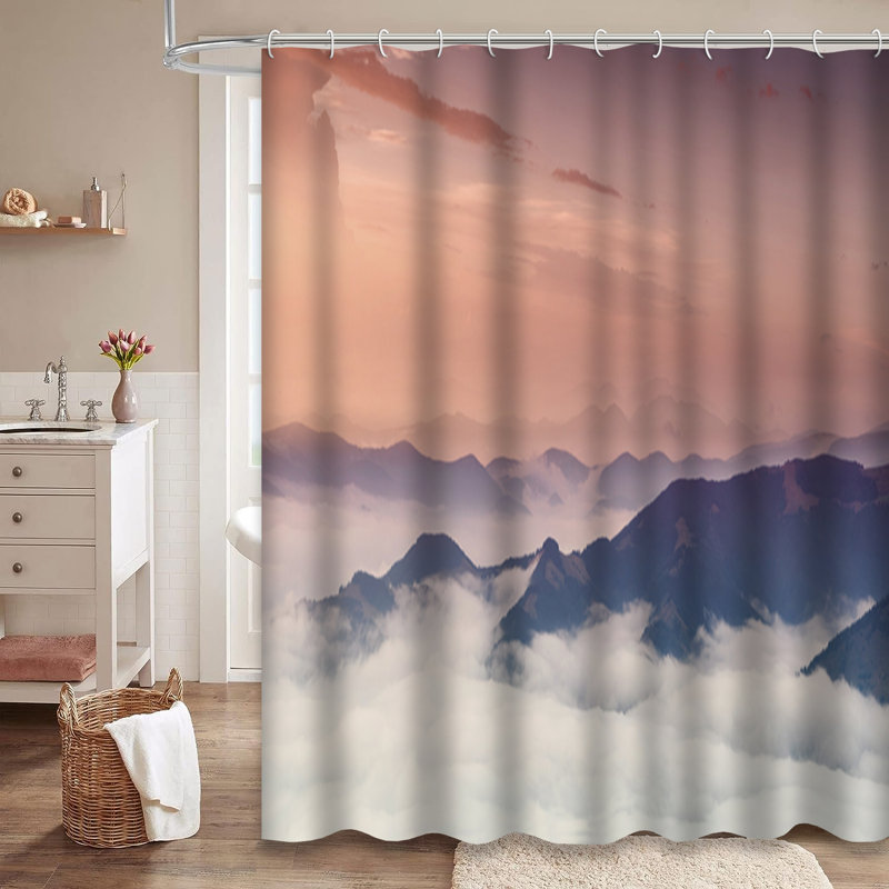 Rideau de douche Mountain Sundown, L 72 po x l 78 po