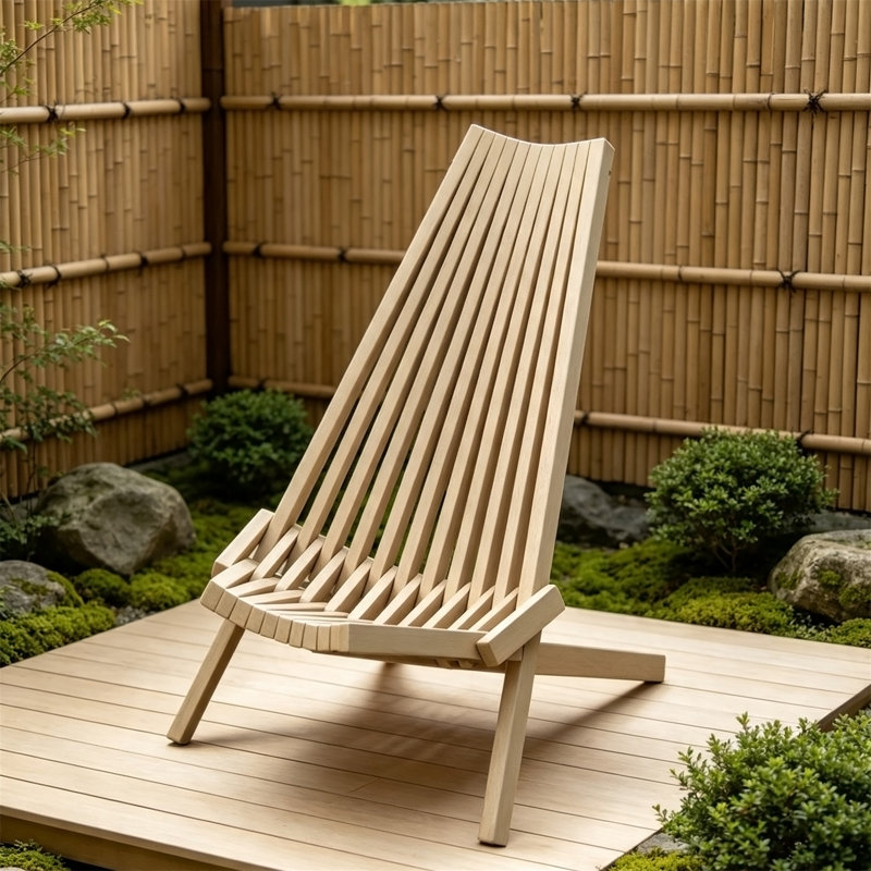 Méridienne pliante d'extérieur en bois d'acacia