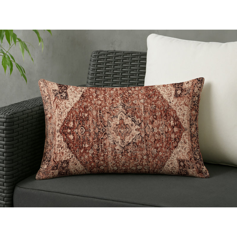 Coussin décoratif intérieur et extérieur Modern, Rectangle H 20 po x l 14 po, Brun / bol oriental